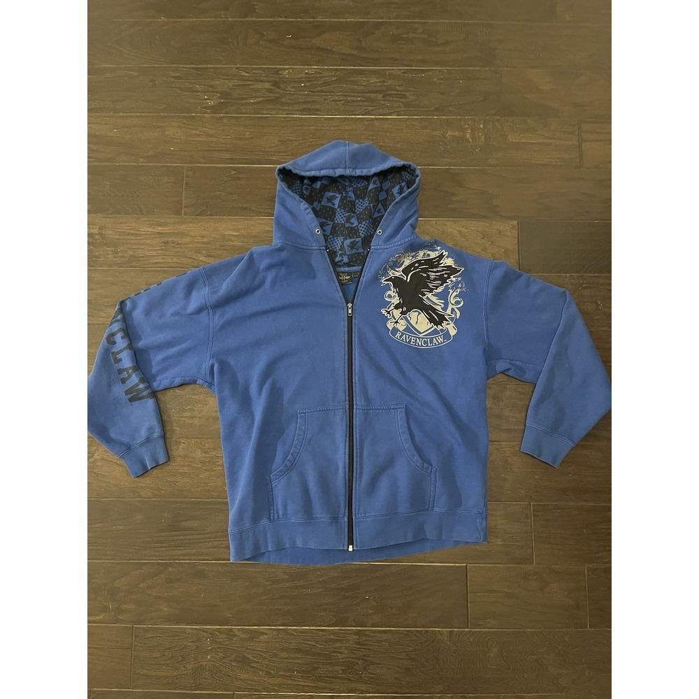 Universal Studios Harry Potter Ravenclaw Blue Full Zip Hoodie Mens Large L